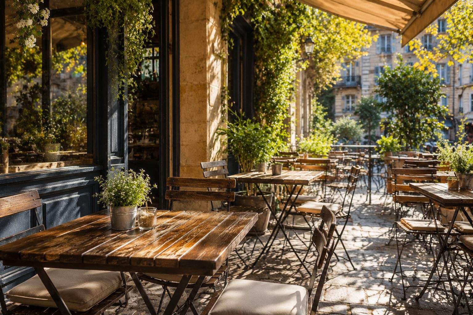 Intérieur chaleureux du café
