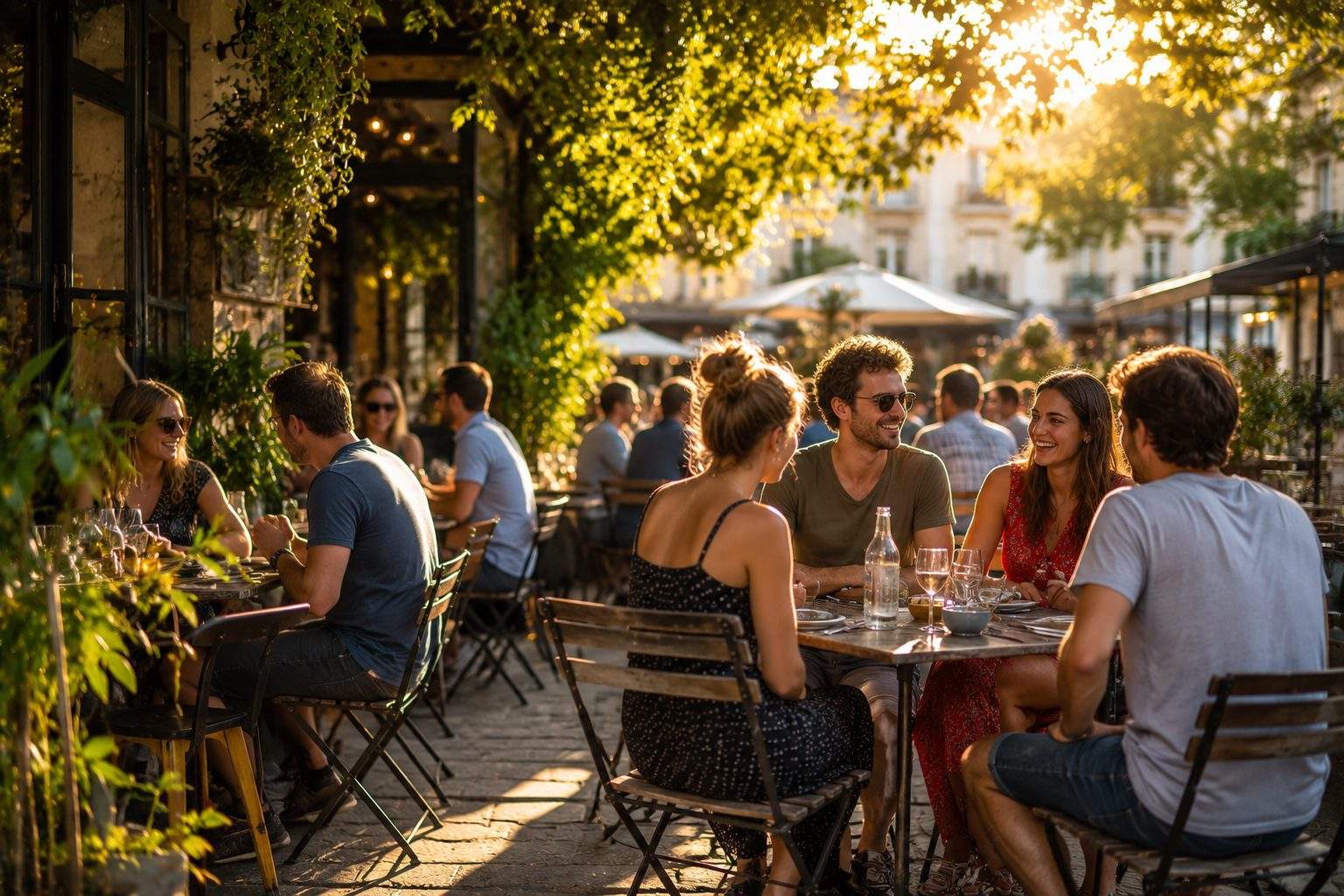 Terrasse extérieure du café