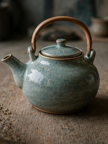 Théière en céramique artisanale