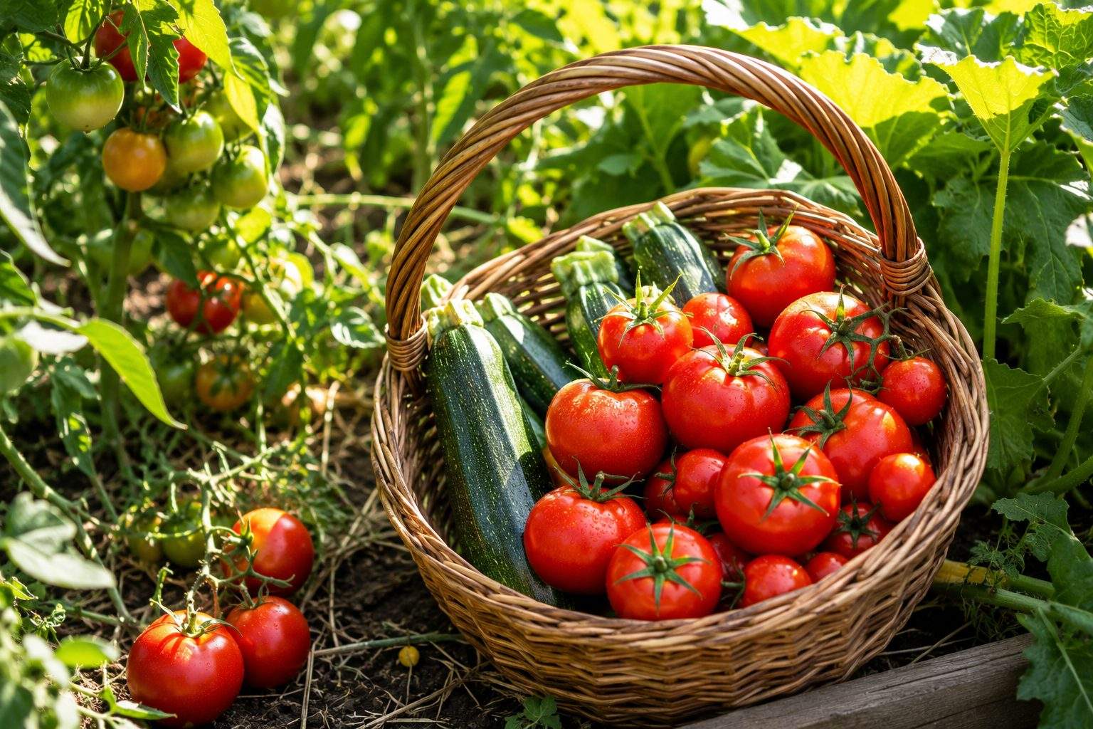 Récolte des produits de la ferme