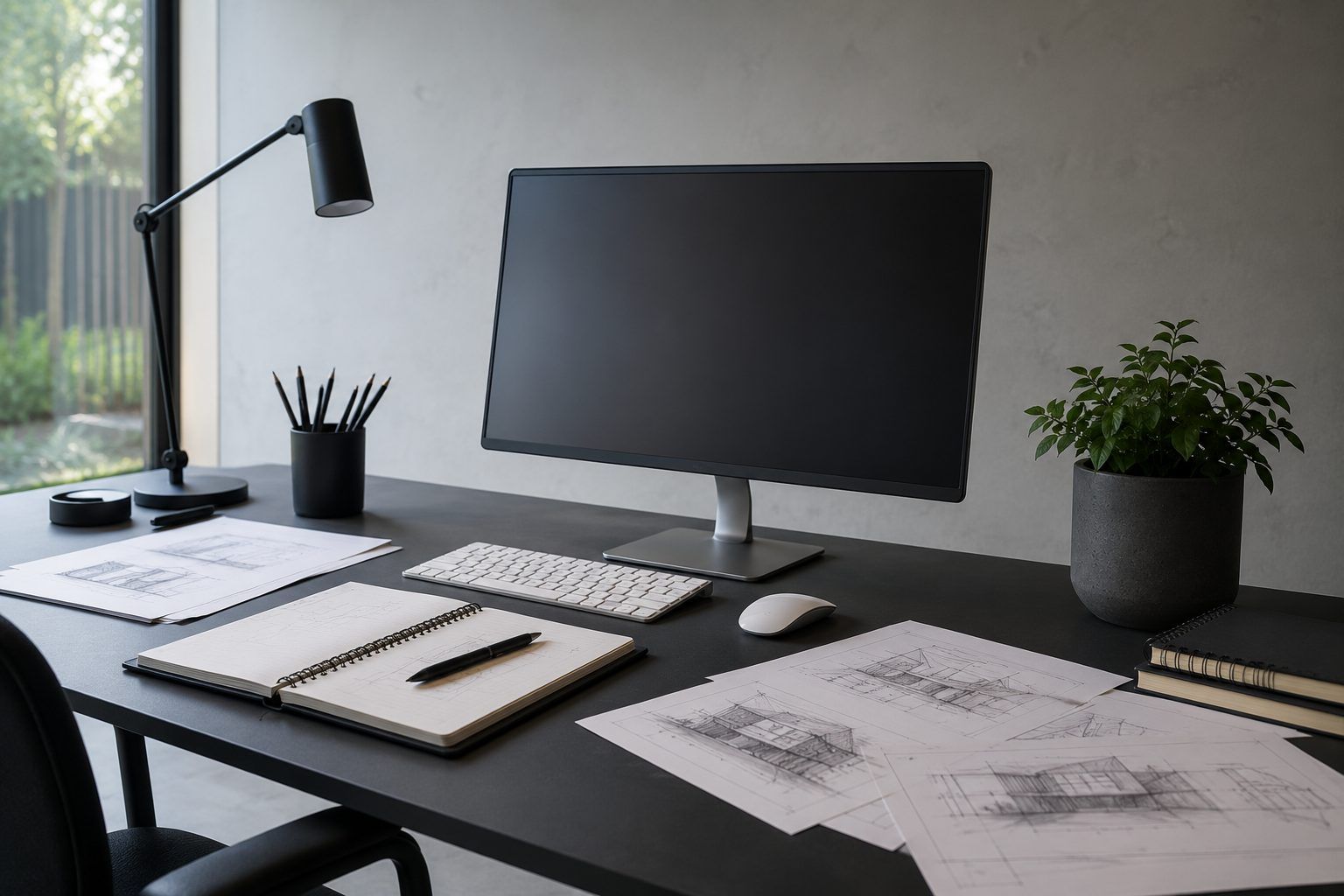 Espace de travail de graphiste indépendante
