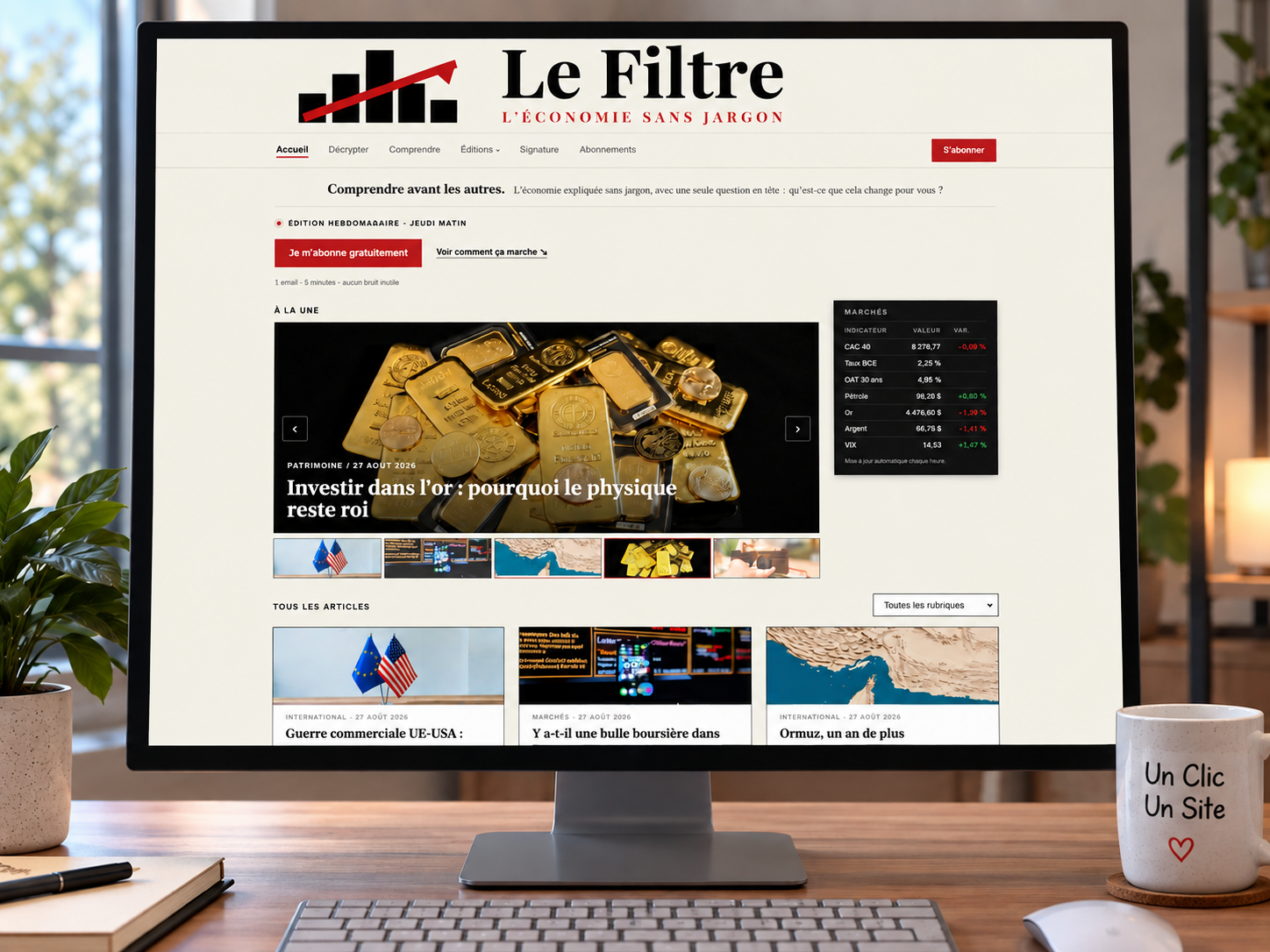 Aperçu du Filtre présenté sur écran d’ordinateur